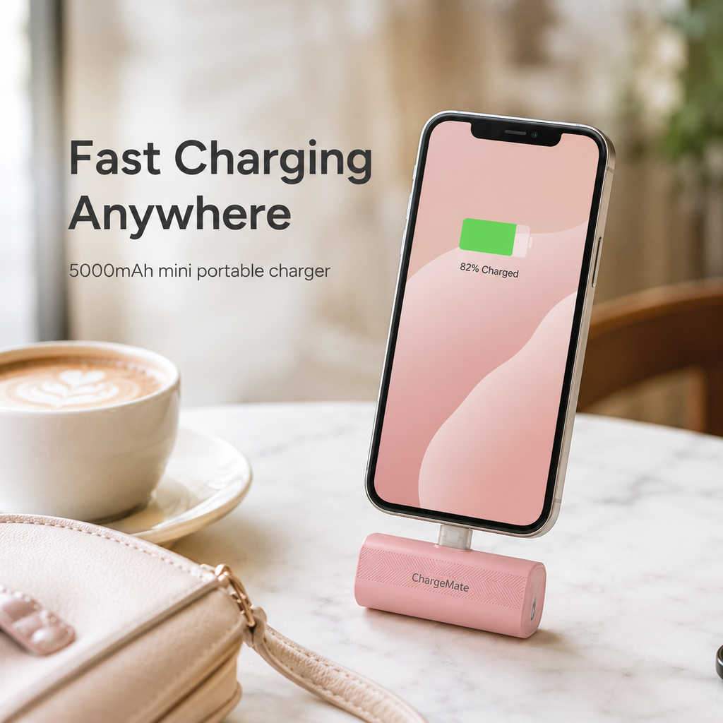 ChargeMate Portable Charger for iPhone 17/16/15 Series, 5200mAh PD USB C Power Bank with Built-in USB-C Connector, Battery Pack Compatible with iPhone 17/16/15 Series