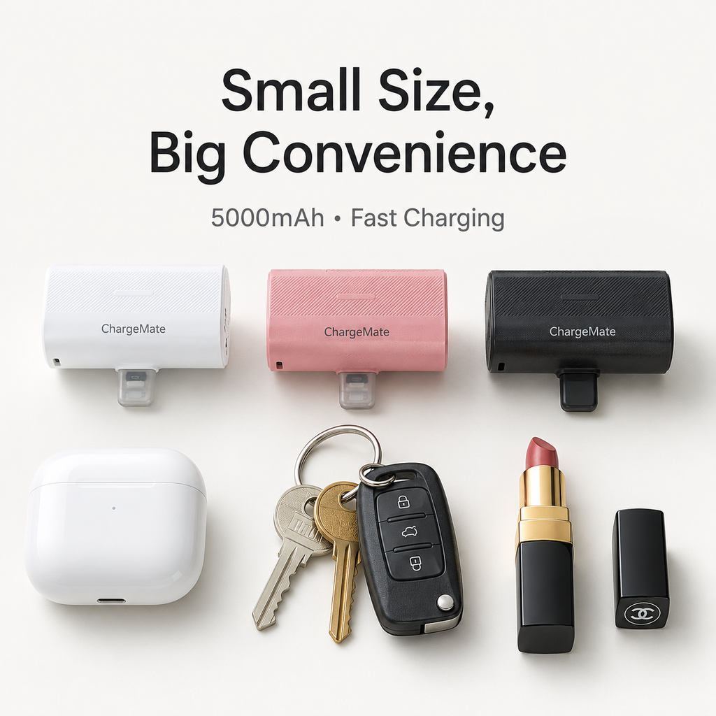 ChargeMate Portable Charger for iPhone 17/16/15 Series, 5200mAh PD USB C Power Bank with Built-in USB-C Connector, Battery Pack Compatible with iPhone 17/16/15 Series